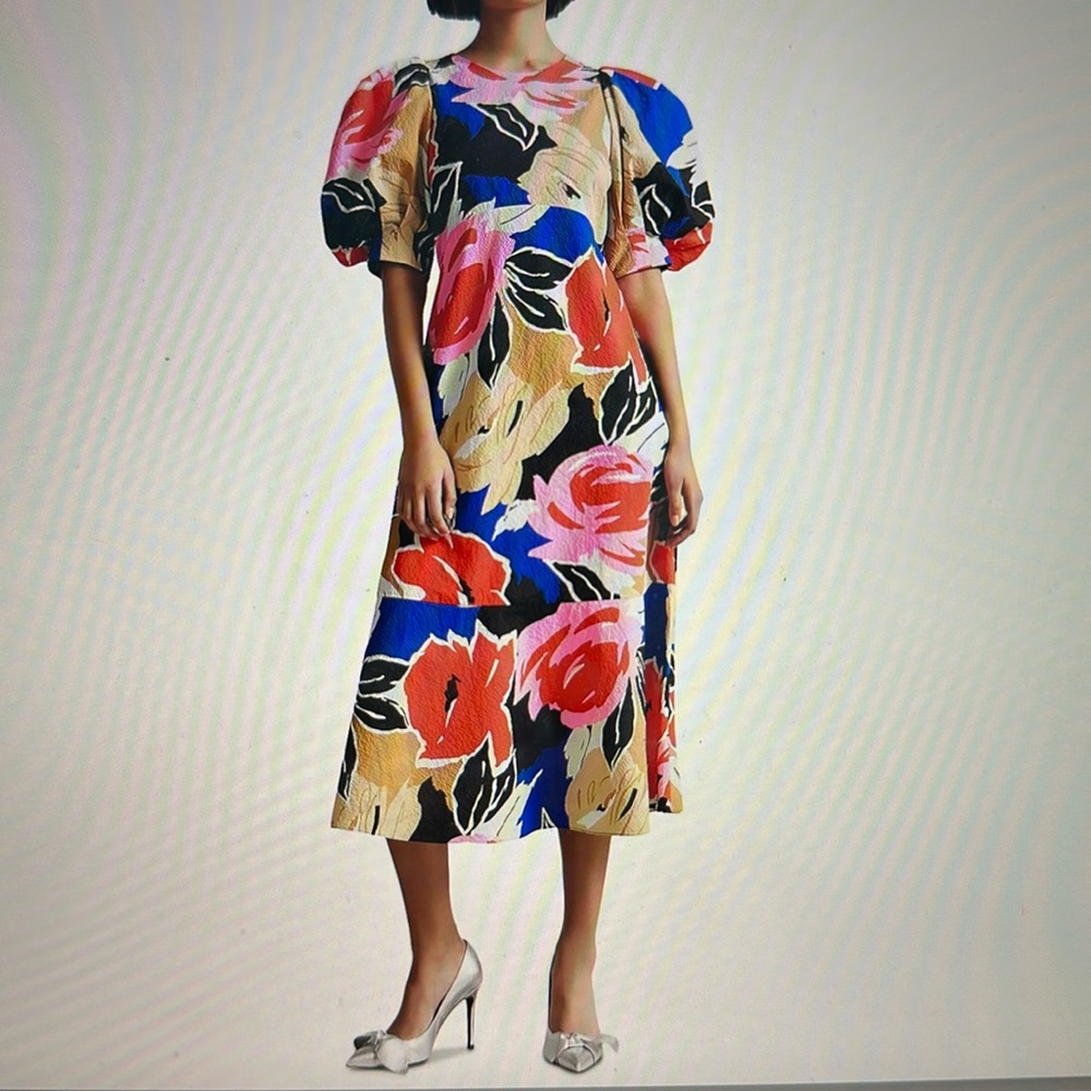 Ted Baker Harpia Floral Print Midi Dress